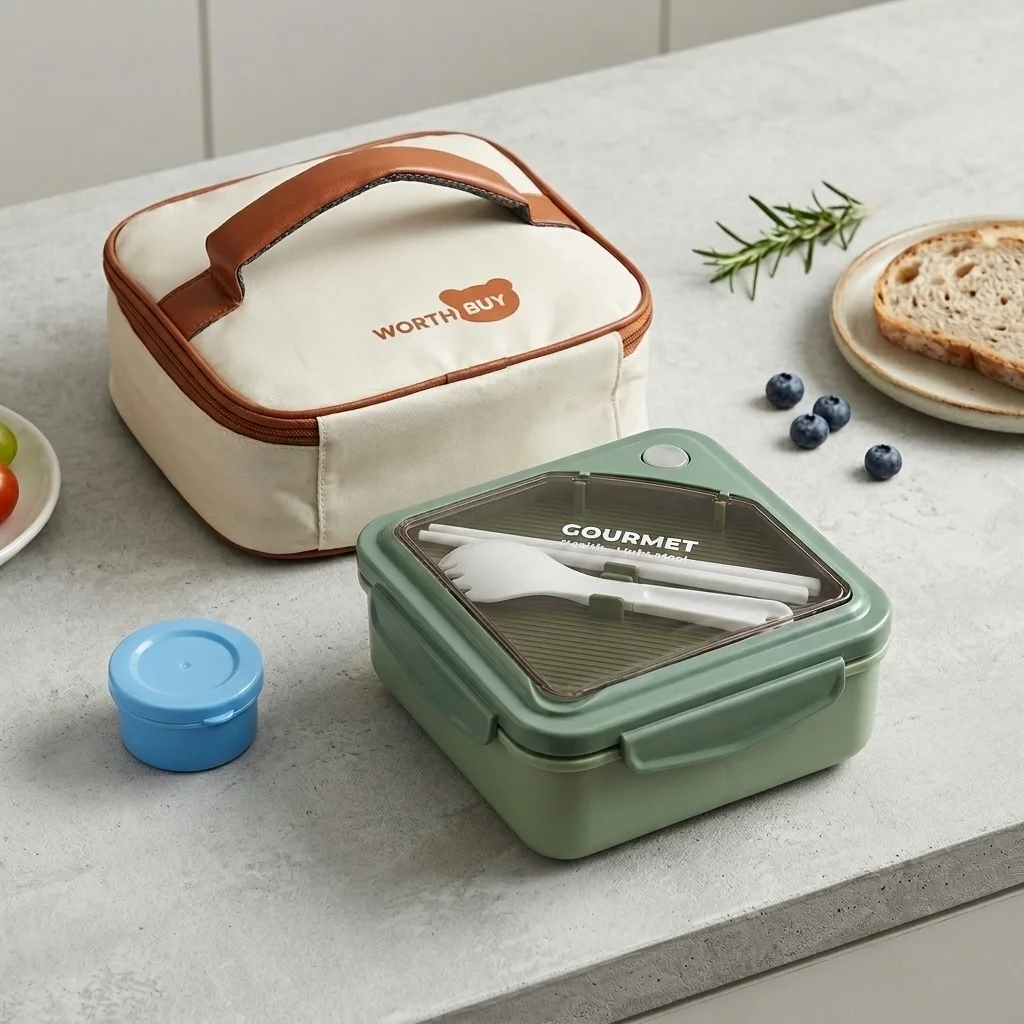 Meal Prep Or Prep Meal - Magnetronbestendige plastic lunchbox, lekvrij, met vakken